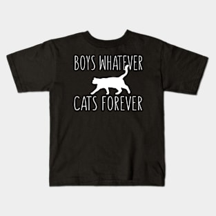 Boys Whatever; Cats Forever Kids T-Shirt